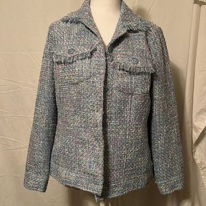 Diapers & Damon jacket baby blue size with metallicc thread, size Sml